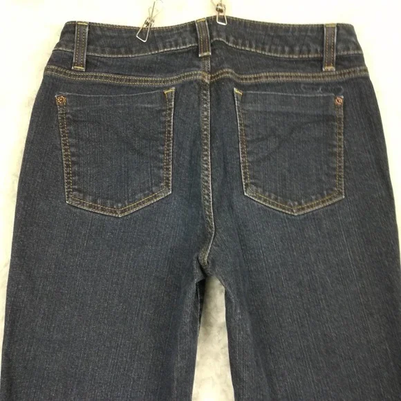 DKNY Womens Jeans Slim Straight Cropped Blue Denim Dark Wash Mid Rise 10 - Picture 10 of 11